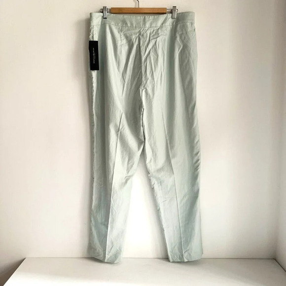 Donna Karan new York Black Label Mint Green Cotton Rayon Wide Leg Pants 16 - Picture 4 of 6